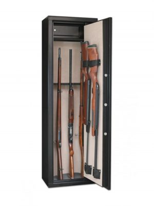 8 ARMES AVEC LUNETTE + 2 DANS LA PORTE - COFFRE INTÉRIEUR